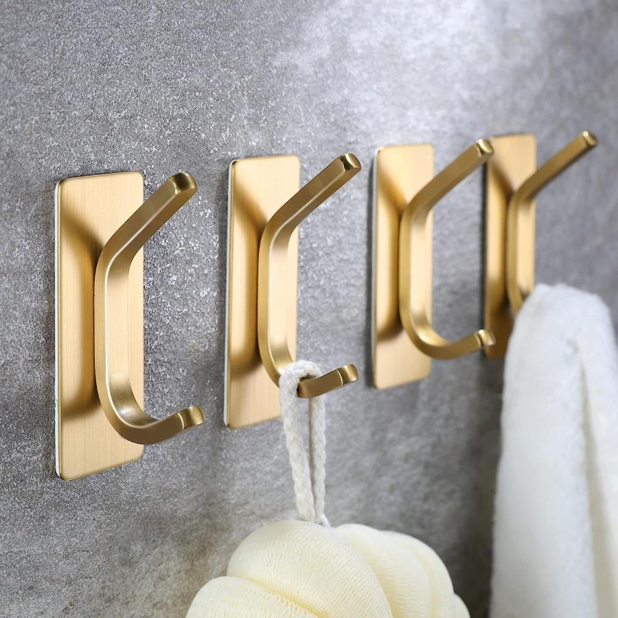 【並行輸入品】Taozun Adhesive Hooks - Gold Towel Hooks Coat Hooks  Stainless St_1