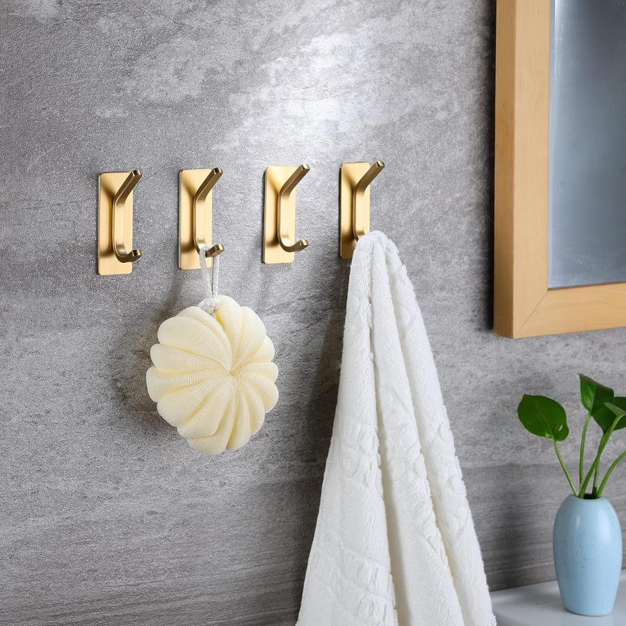 【並行輸入品】Taozun Adhesive Hooks - Gold Towel Hooks Coat Hooks  Stainless St_2