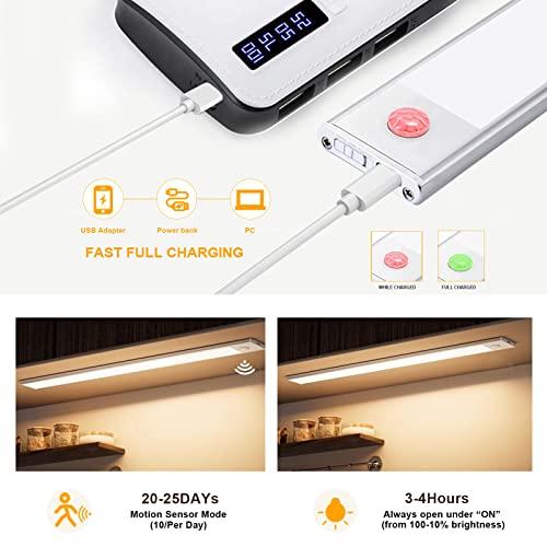 【並行輸入品】MMXIANG Led Under Cabinet Lights, 7.8 inches Motion Sensor Cabinの画像