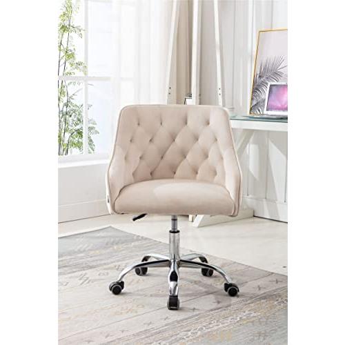 【並行輸入品】Bishilin Desk Chair for Women， Desk Chairs Beige Adjustable Task_1