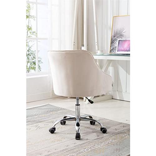【並行輸入品】Bishilin Desk Chair for Women， Desk Chairs Beige Adjustable Task_4