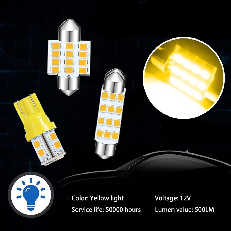 【並行輸入品】Ajxn 24 Pack LED Car Bulb Kit, T10 31 mm 42 mm Interior Lights,の画像