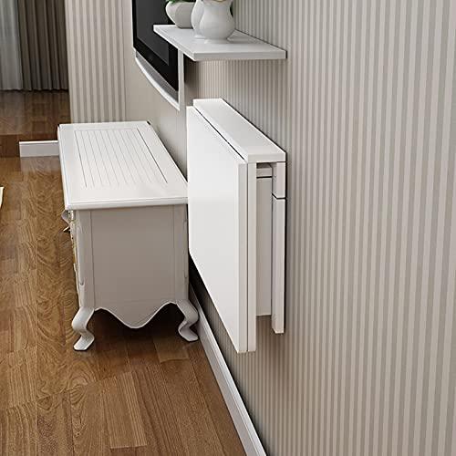 【並行輸入品】CHEWO White Folding Wall Mounted Drop Leaf Table,Pine Folding Wo_1
