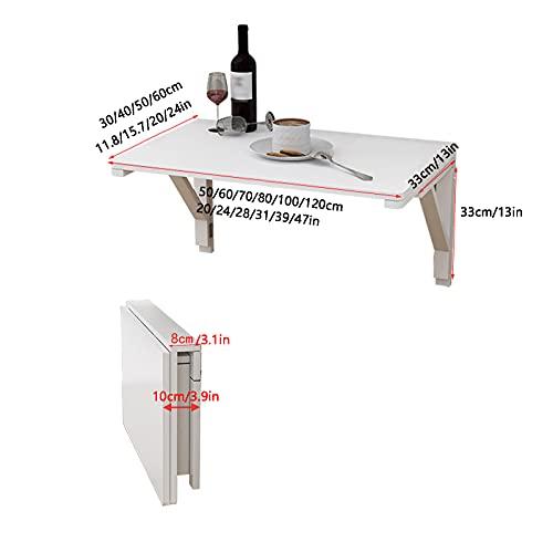 【並行輸入品】CHEWO White Folding Wall Mounted Drop Leaf Table,Pine Folding Wo_4