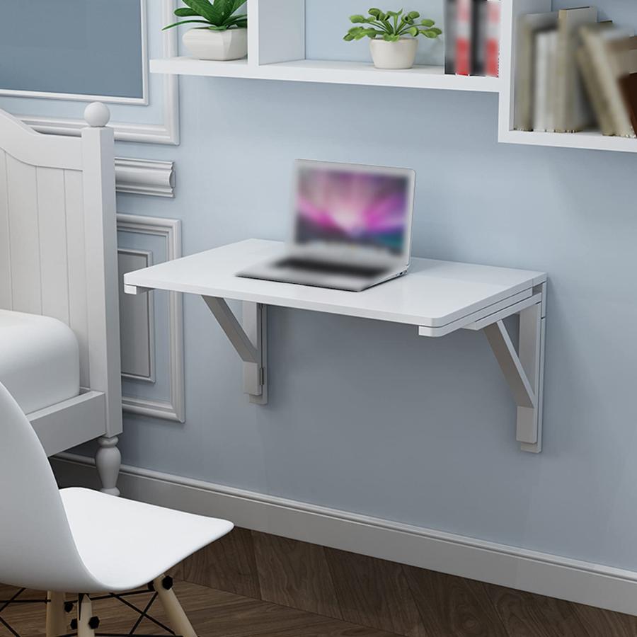 【並行輸入品】CHEWO White Folding Wall Mounted Drop Leaf Table,Pine Folding Wo_9
