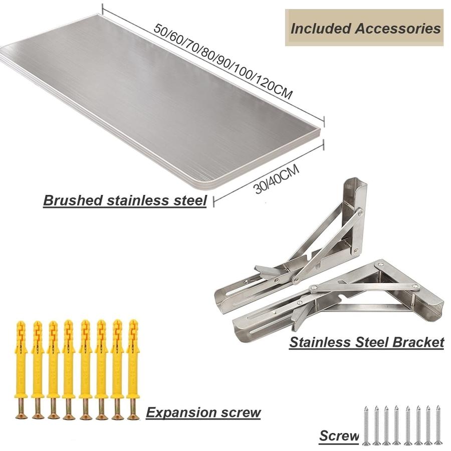 【並行輸入品】CHEWO Folding Wall Table Kitchen Wall Mounted Tables Fold Down W_3