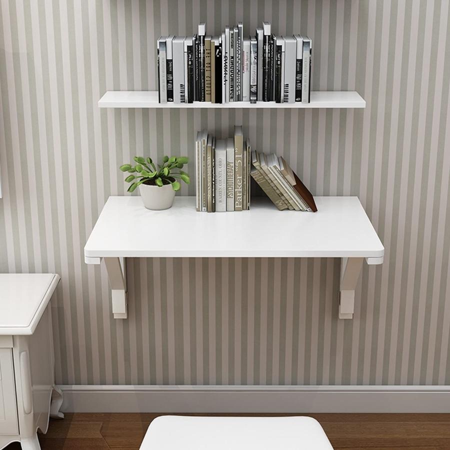 【並行輸入品】Folding Wall Desk for Small Spaces, White Wood | Kitchen Drop Le_9