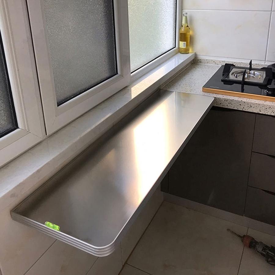 【並行輸入品】CHEWO Breakfast Bar Table， Folding Wall Mounted Tables Fold Down