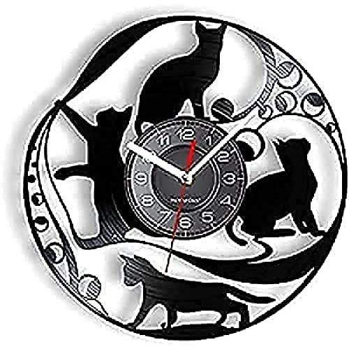 【並行輸入品】Vinyl Clock Wall Clock 12 Inch Wall Clock Silent Non Ticking Cat_1