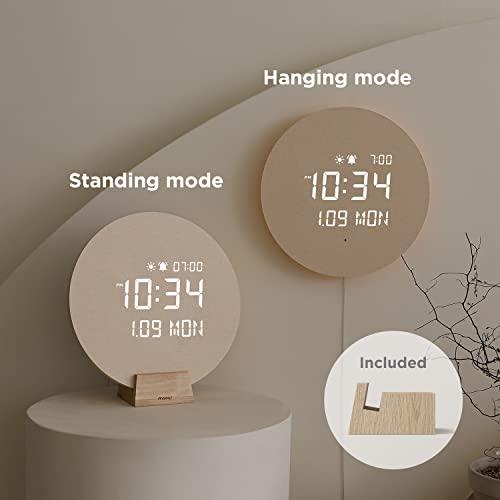 【並行輸入品】mooas 満月 バックライト 常夜灯 LED 壁掛け時計 mooas Full Moon LED Wood Silent Wal_4