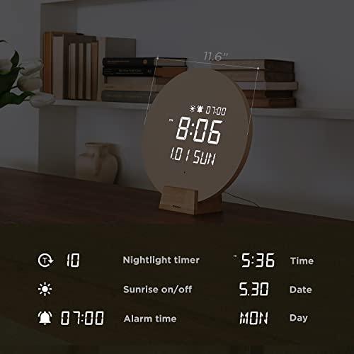 【並行輸入品】mooas 満月 バックライト 常夜灯 LED 壁掛け時計 mooas Full Moon LED Wood Silent Wal_7