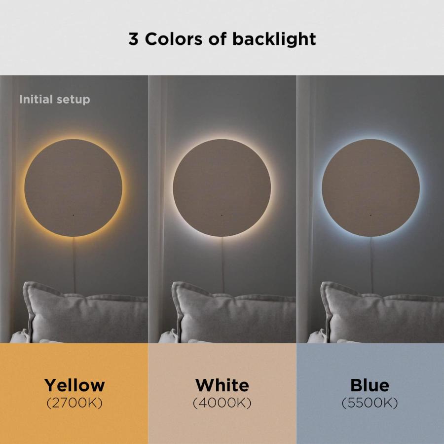 【並行輸入品】mooas 満月 バックライト 常夜灯 LED 壁掛け時計 mooas Full Moon LED Wood Silent Wal_9