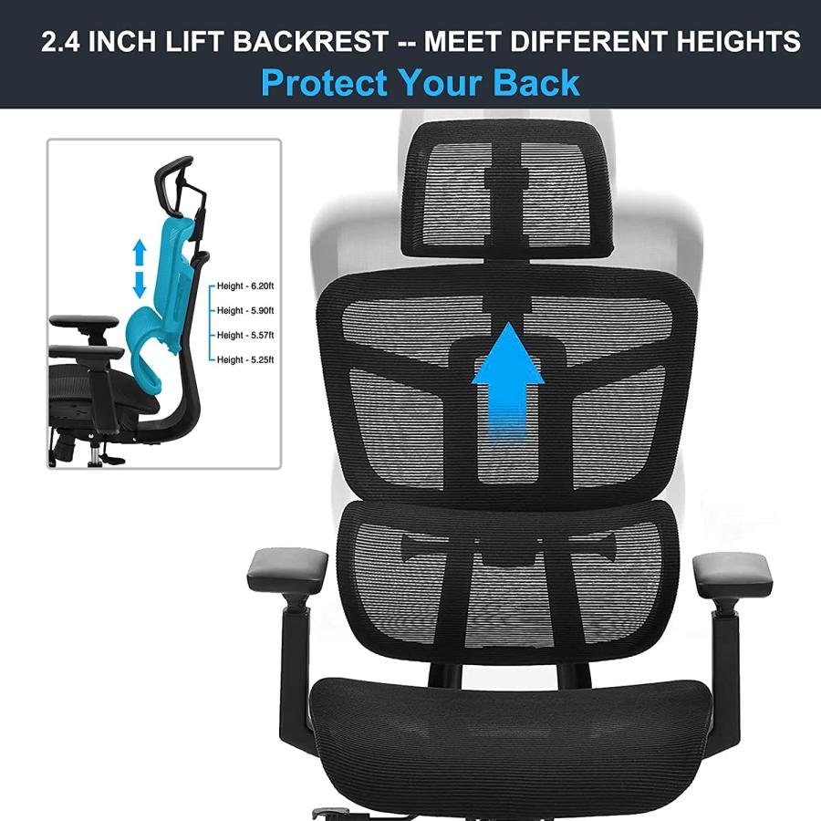 【並行輸入品】Ergonomic Office Chair, High Back Desk Chair, Big and Large Meshの画像