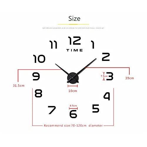 【並行輸入品】SALTN Large DIY Wall Clock|Modern Frameless Design 3D Wall Clock_3