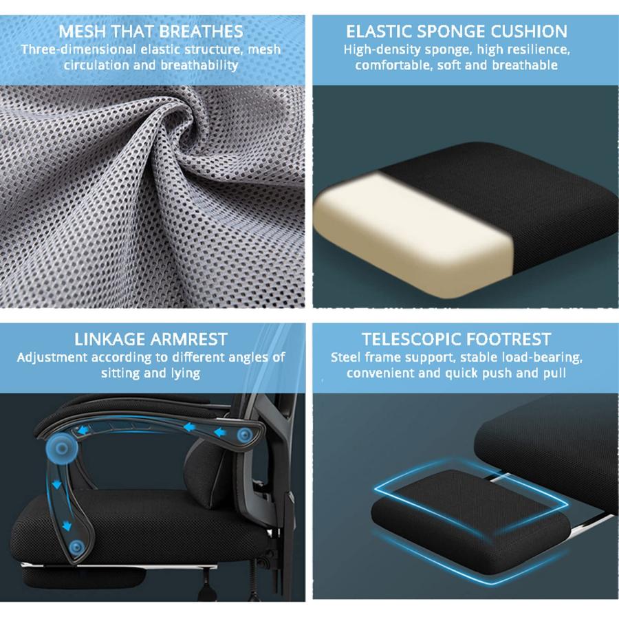 【並行輸入品】FENNVV Ergonomic Office Chair Mesh Computer Chairs Swivel Lift T_9