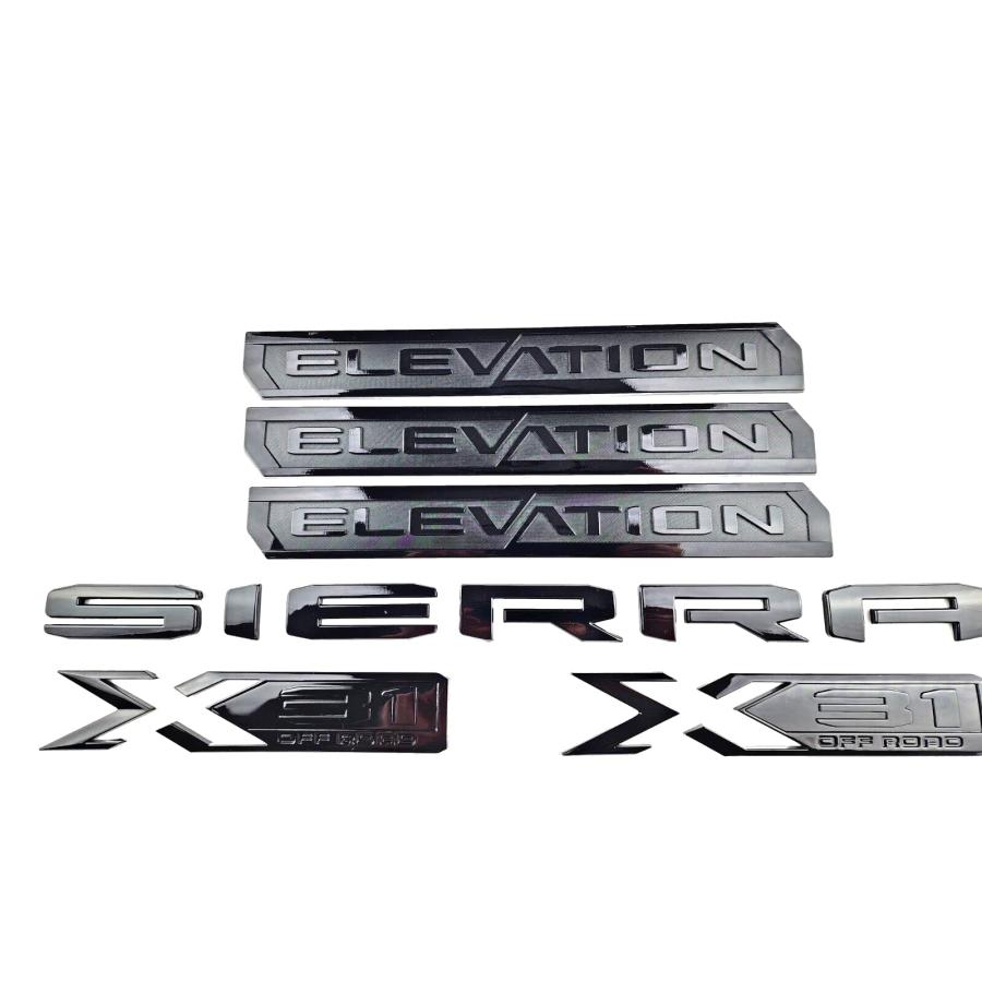 【並行輸入品】Set Elevation Sierra Bed X31 エンブレム ドア テールゲート バッジ ネームプレート 交換用 2019_6