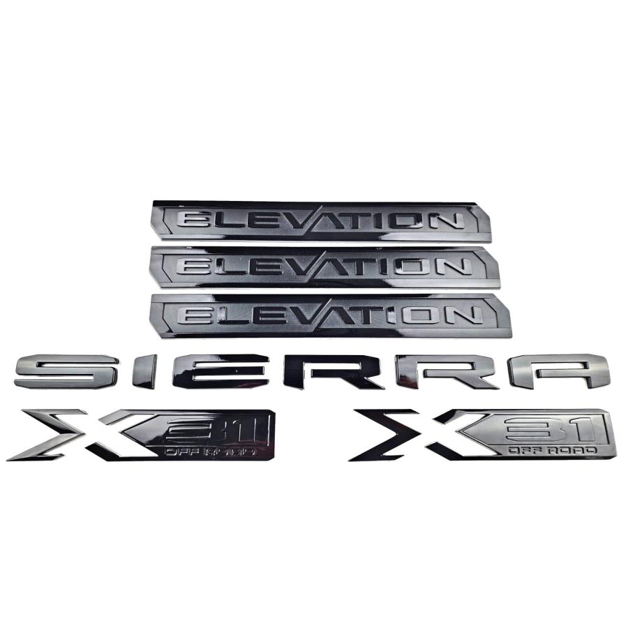 【並行輸入品】Set Elevation Sierra Bed X31 エンブレム ドア テールゲート バッジ ネームプレート 交換用 2019_9