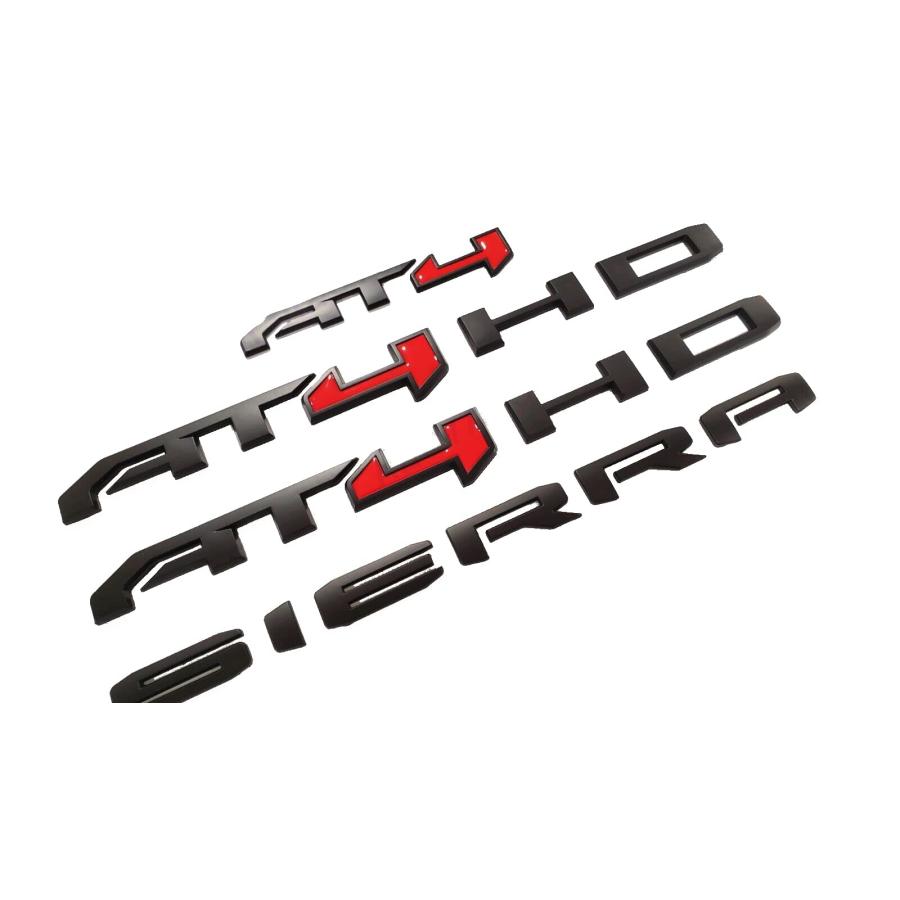 【並行輸入品】4Pc Set AT4 HD Emblem Sierra Letters Badge 3D Sticker Nameplate_3
