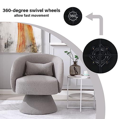 HANLIVES Swivel Barrel Chair,Modern Round Swivel Boucle Chairs w 並行輸入品 | ブランド登録なし | 04