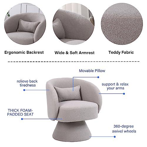 HANLIVES Swivel Barrel Chair,Modern Round Swivel Boucle Chairs w 並行輸入品 | ブランド登録なし | 07
