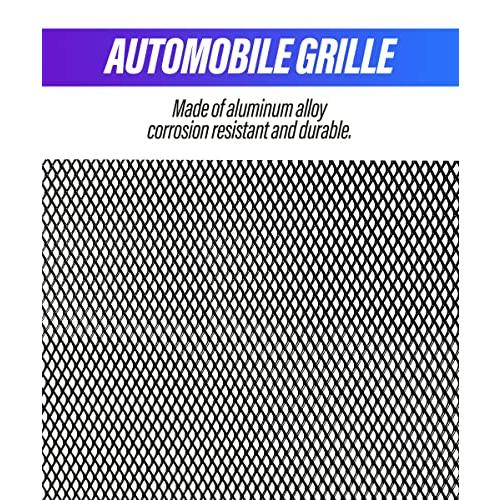 楽天ランキング1位 ESEWALAS Universal 40x13 Car Grill Mesh，Black Painted Aluminum 並行輸入品