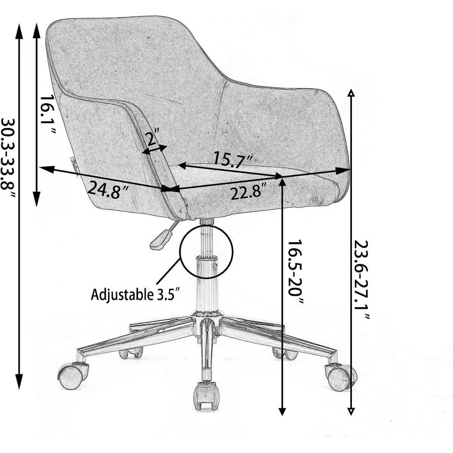 【並行輸入品】NIOIIKIT Home Office Desk Chair  360° Swivel \u0026 Height Adjustable_6
