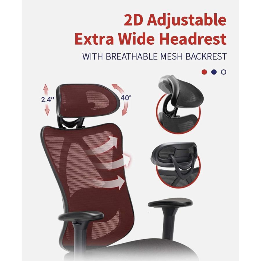 【並行輸入品】Office Chair Ergonomic Mesh High Back Computer Desk Chair with Ad_1