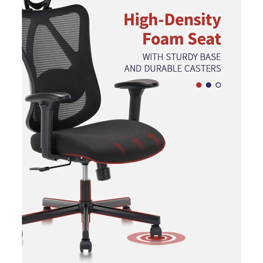 【並行輸入品】Office Chair Ergonomic Mesh High Back Computer Desk Chair with Ad_3