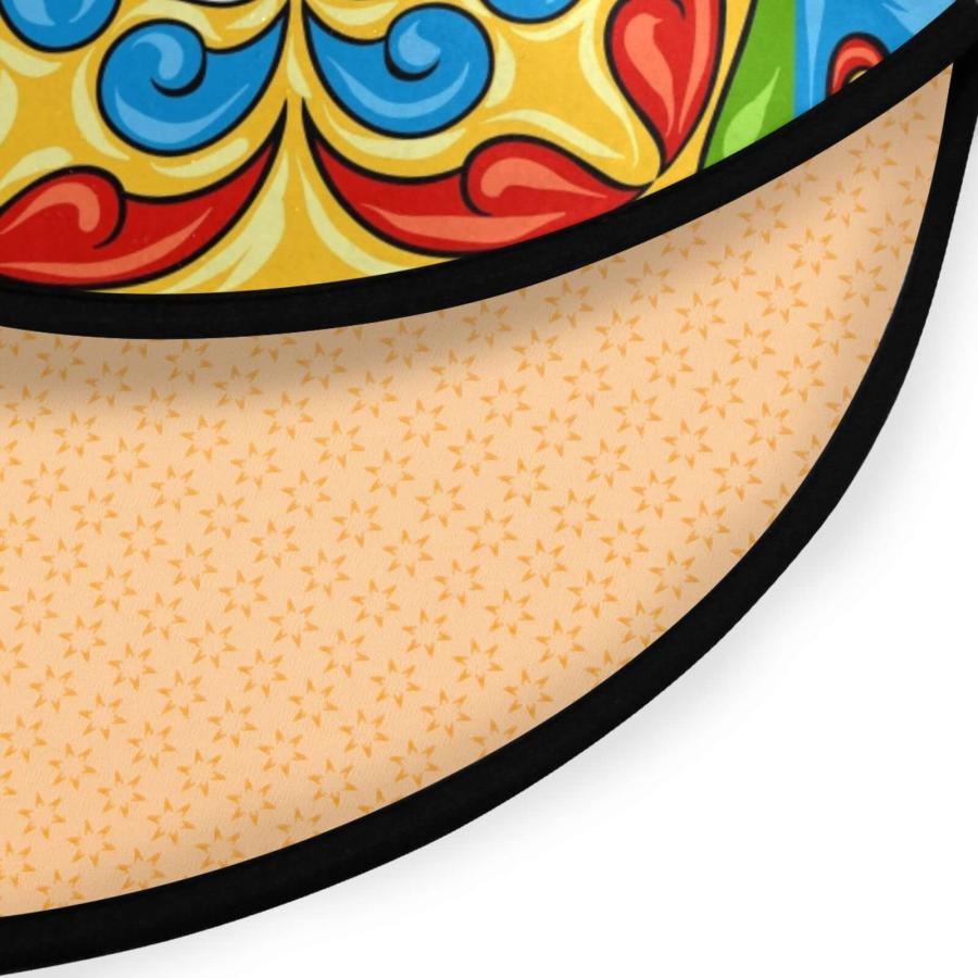 【並行輸入品】ALAZA Mexican Talavera Ceramic Tile Round Area Rug，Non Slip Abso