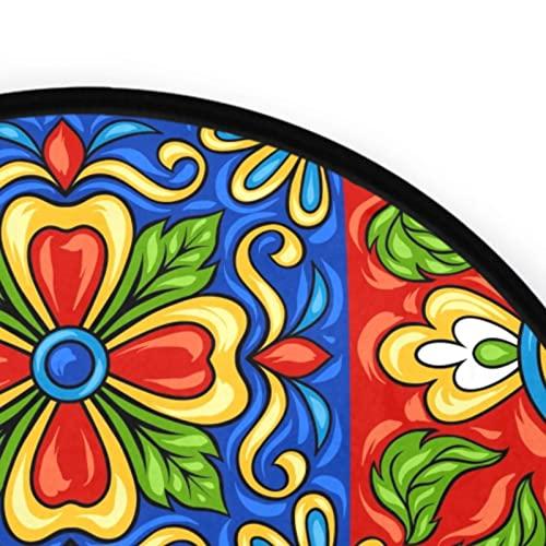 【並行輸入品】ALAZA Mexican Talavera Ceramic Tile Round Area Rug，Non Slip Abso