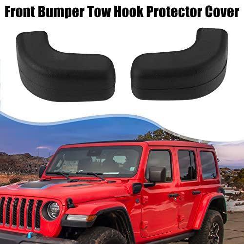 【並行輸入品】ACROPIX 車のフロントバンパー牽引フック保護カバー Jeep Wrangler JK JL用 2個パック ブラック AC_4
