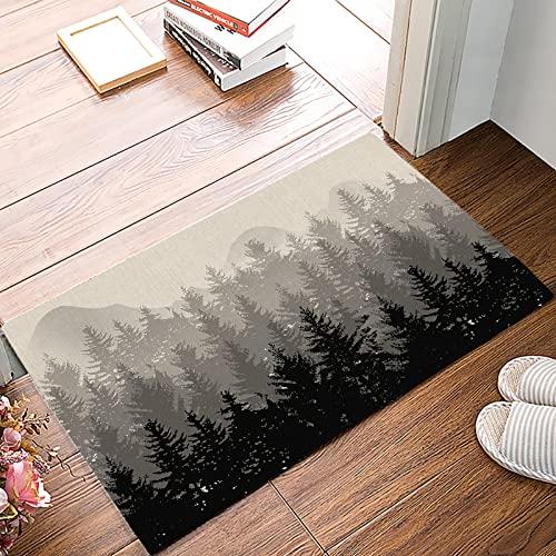 【並行輸入品】Fall Forest Watercolor Entrance Floor Mat Personalized Doormat,の画像