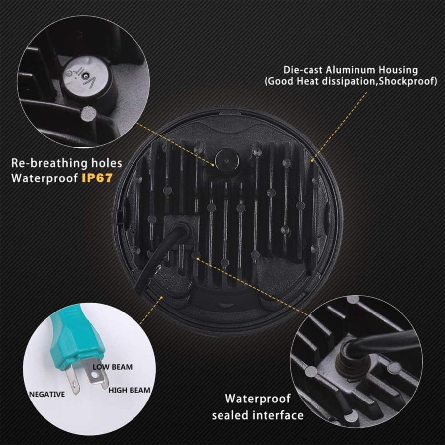 【並行輸入品】オートバイのヘッドライト に適合する オートバイヘッドランプマウントリング 40 ワット H4 オートバイ LED ヘッドライトブ | ブランド登録なし | 06