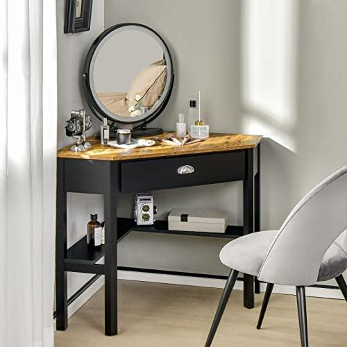 【並行輸入品】MEDIMALL Corner Desk with a Slide Out Drawer, Triangle Home Compの画像