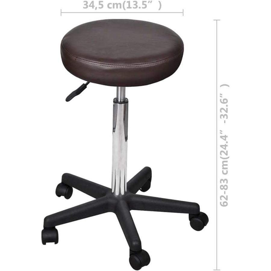 【並行輸入品】GBNIJ Office Stool Brown Faux Leatherの画像