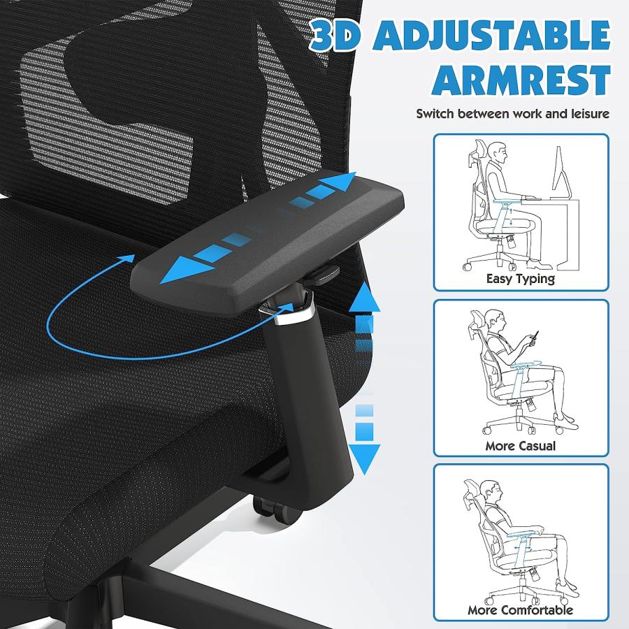 【並行輸入品】Ergonomic Office Chair Mesh Computer Chair with Adjustable Lumbar_5