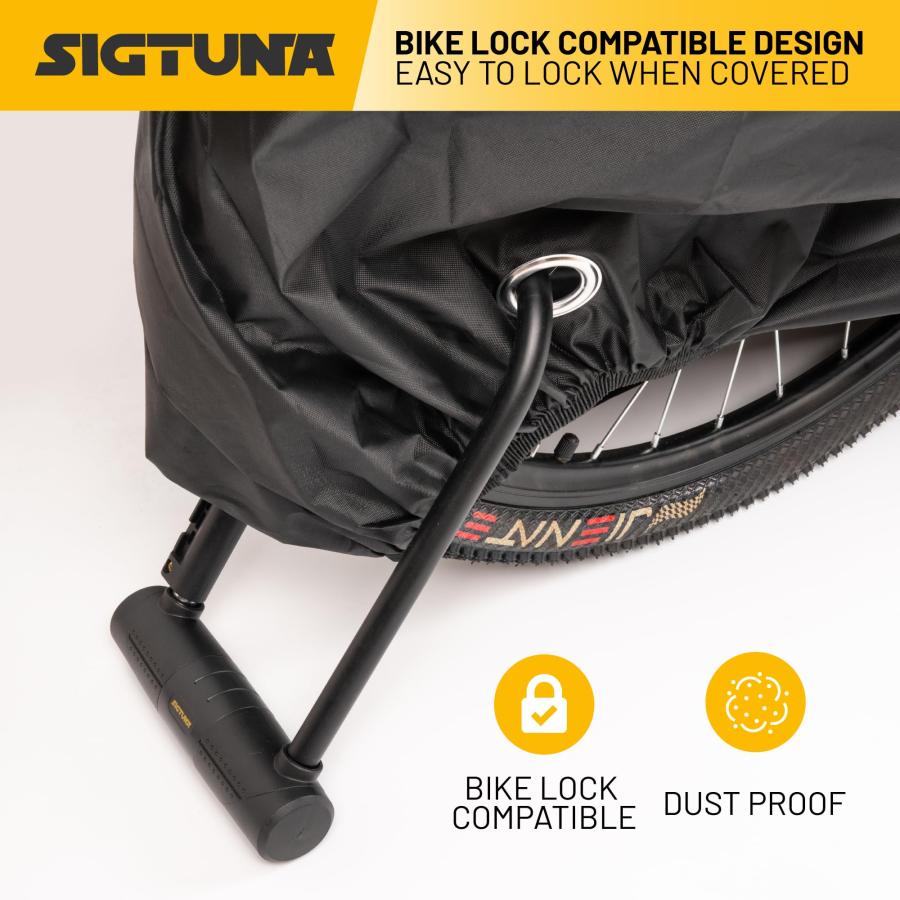 【並行輸入品】Sigtuna 自転車カバー アウトドア 防水 1台または2台用 自転車カバー 雨 日差し/紫外線/埃/風に強い ロック穴付き マの画像