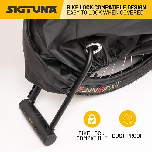 【並行輸入品】Sigtuna 自転車カバー アウトドア 防水 1台または2台用 自転車カバー 雨 日差し/紫外線/埃/風に強い ロック穴付き マの画像