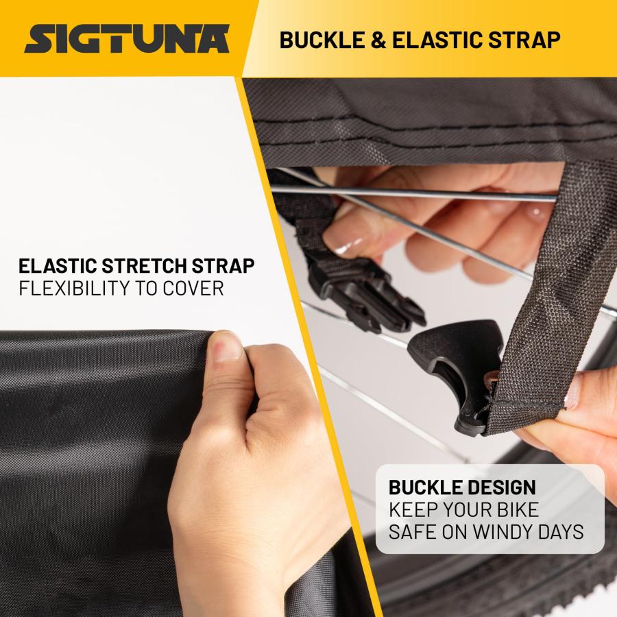 【並行輸入品】Sigtuna 自転車カバー アウトドア 防水 1台または2台用 自転車カバー 雨 日差し/紫外線/埃/風に強い ロック穴付き マの画像