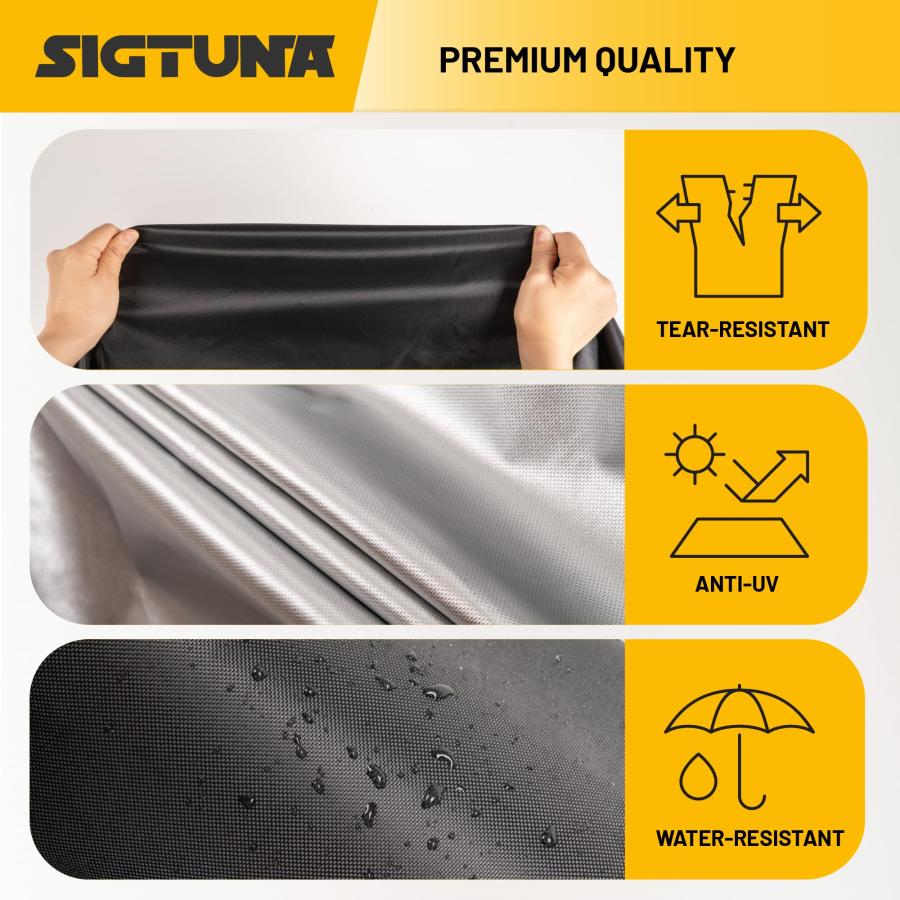 【並行輸入品】Sigtuna 自転車カバー アウトドア 防水 1台または2台用 自転車カバー 雨 日差し/紫外線/埃/風に強い ロック穴付き マの画像