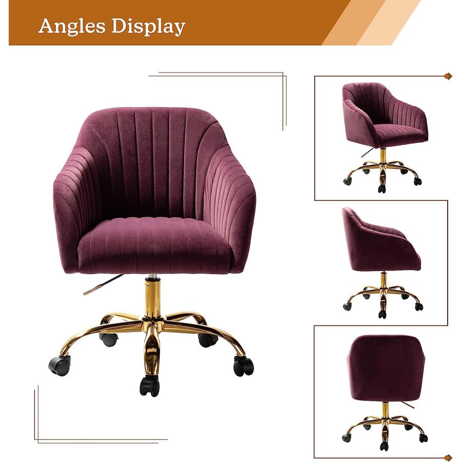【並行輸入品】Unisong Home Velvet Home Office Desk Chair  Modern Cute Computerの画像