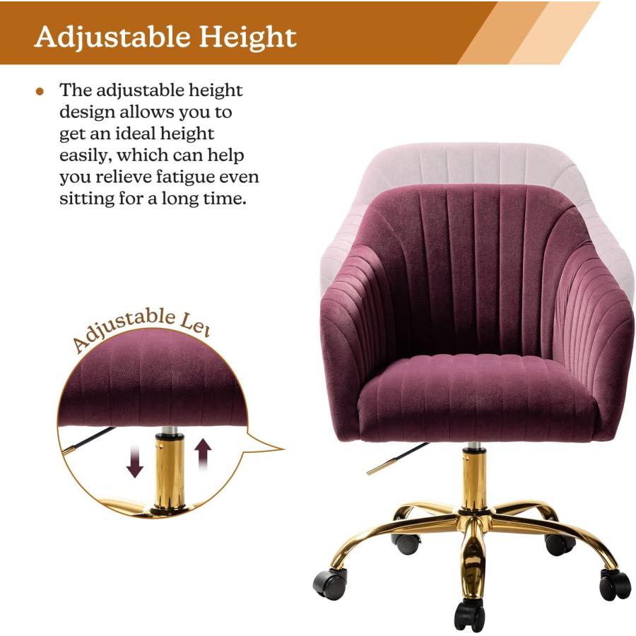 【並行輸入品】Unisong Home Velvet Home Office Desk Chair  Modern Cute Computerの画像