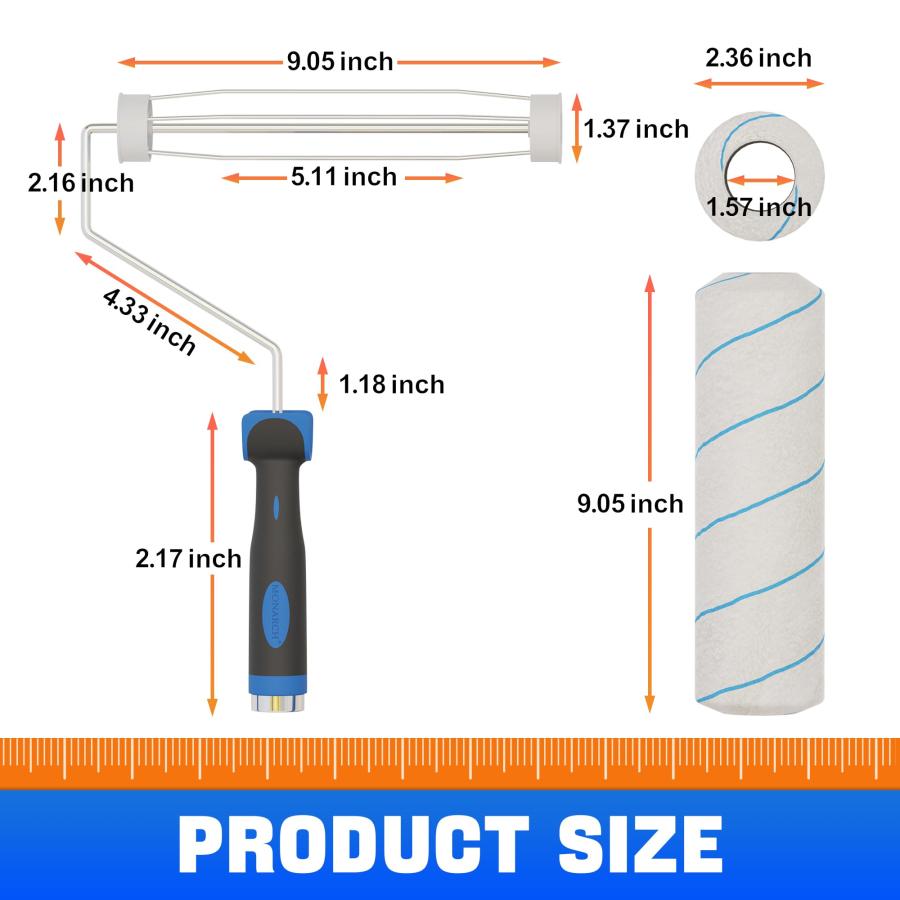 【並行輸入品】WHshawmics 60インチ ハウスペイントローラーキット 9インチローラー Paint Roller， 5ft Adjust_3