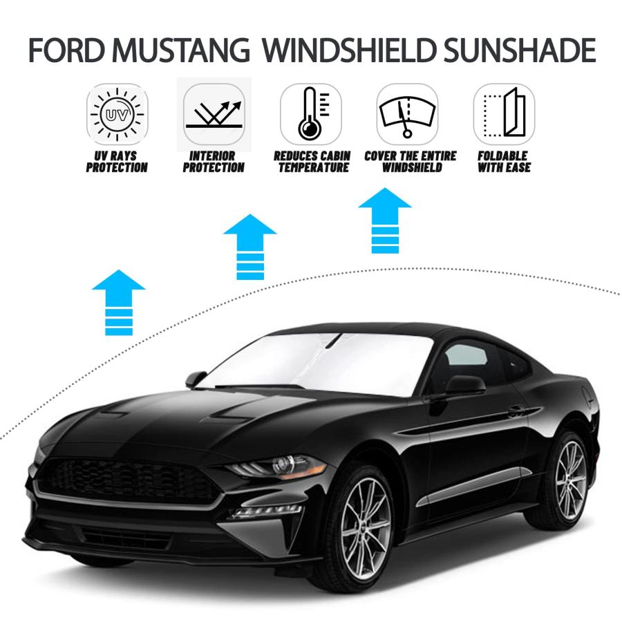 【並行輸入品】D Lumina フロントガラス サンシェード 2015 2022 Fo rd Mustangアクセサリー用 (Fo rd Mus | D | 03