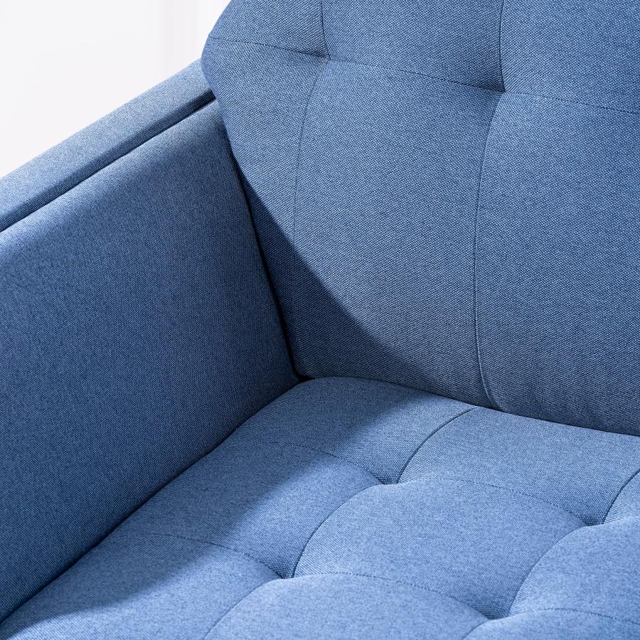 【並行輸入品】EVURU Armchair， Wide Tufted Armchair (Blue)_3