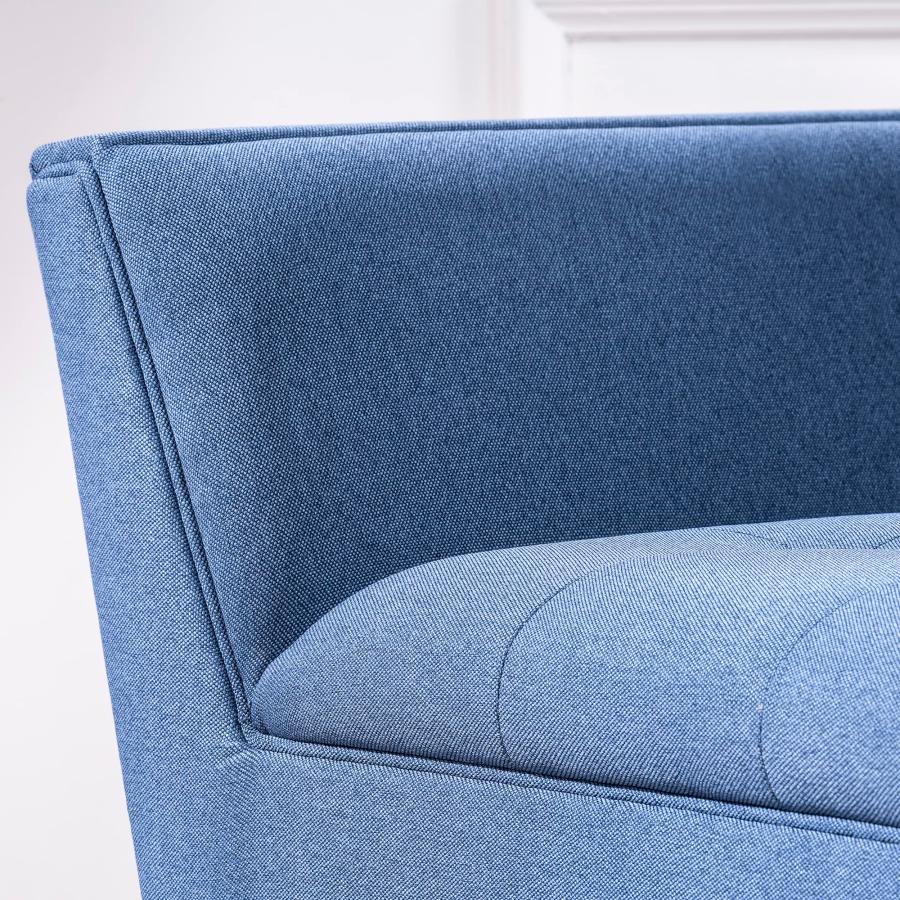 【並行輸入品】EVURU Armchair， Wide Tufted Armchair (Blue)_6
