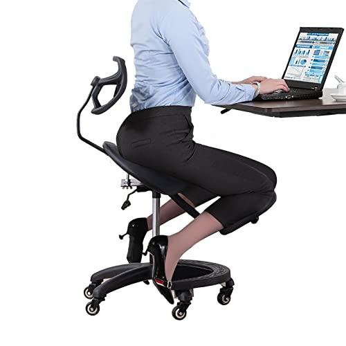 【並行輸入品】Ergonomic Kneeling Chair with Back Support， Adjustable Desk Chai_1
