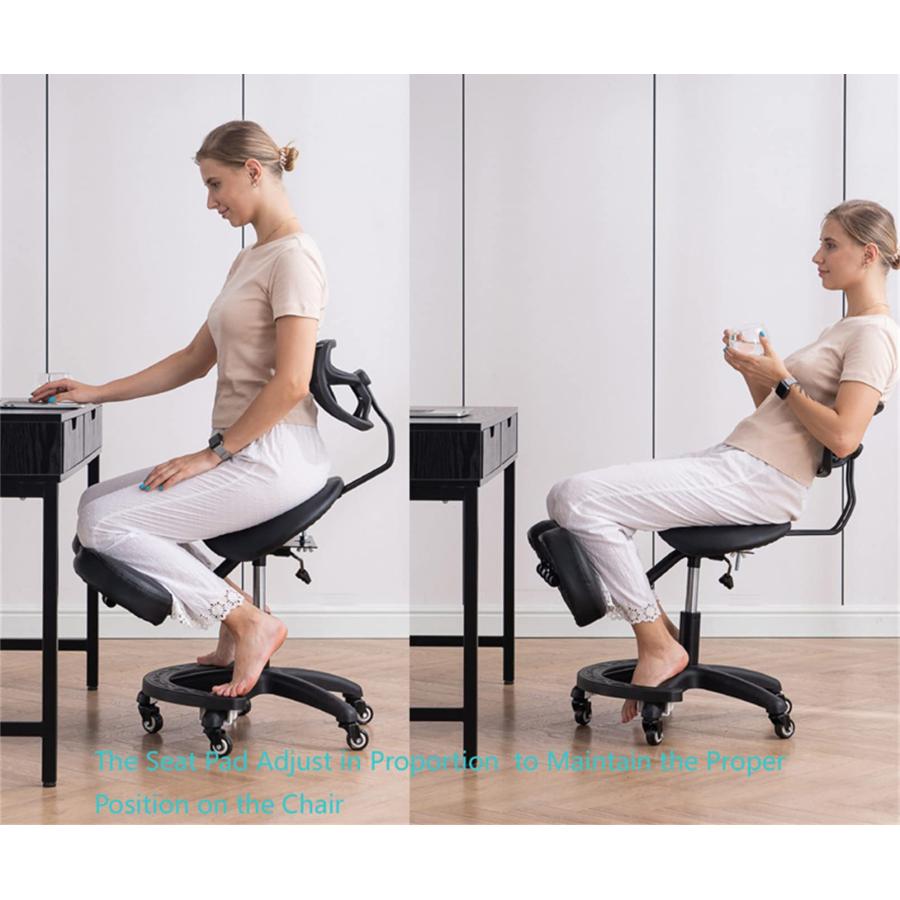 【並行輸入品】Ergonomic Kneeling Chair with Back Support， Adjustable Desk Chai_6