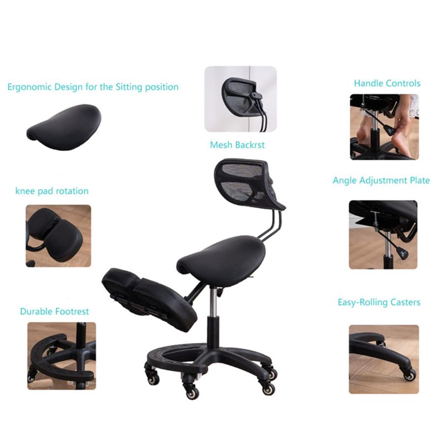 【並行輸入品】Ergonomic Kneeling Chair with Back Support， Adjustable Desk Chai_9