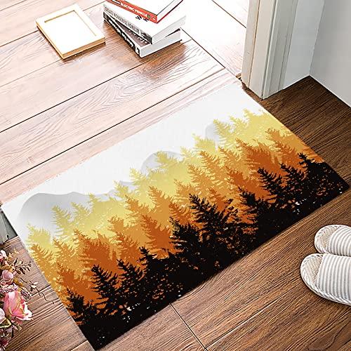 【並行輸入品】Fall Forest Trees Sunset Entrance Floor Mat Personalized Doormatの画像